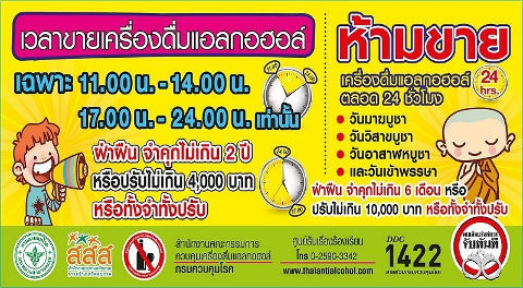 Forbudstider for salg af alkohol. Ophavsret: Office of the Alcohol Control Committee. Forbudte tider