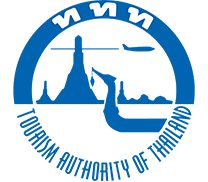 Turistministeriets logo med Wat Arun. Logo