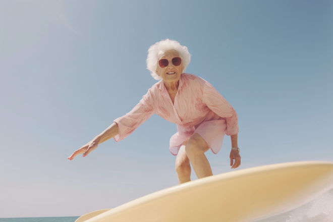 Surfende pensionist