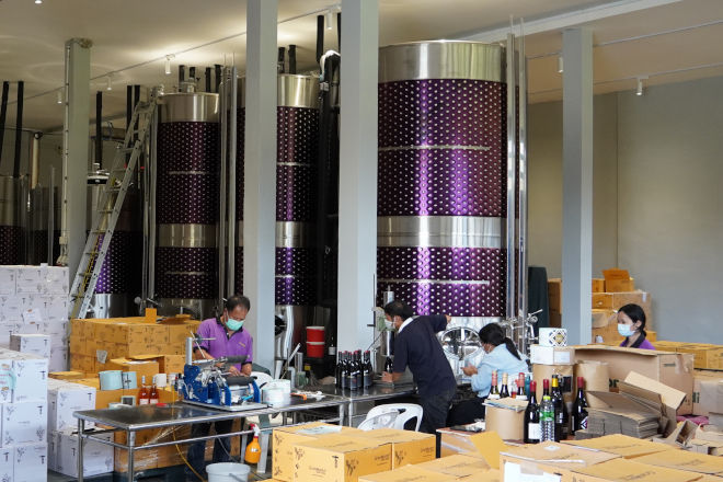 De færdige vine gøres klar