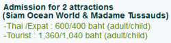 Dobbeltpris hos Ocean World og Madam Tussauds. Dobbeltpris